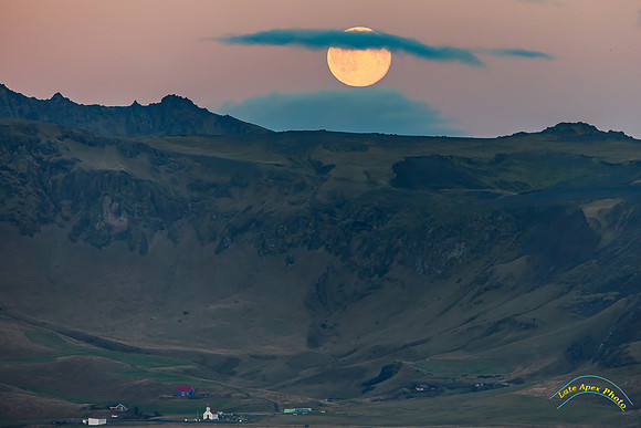 Full Moonrise from Dyrhólaey Promontory